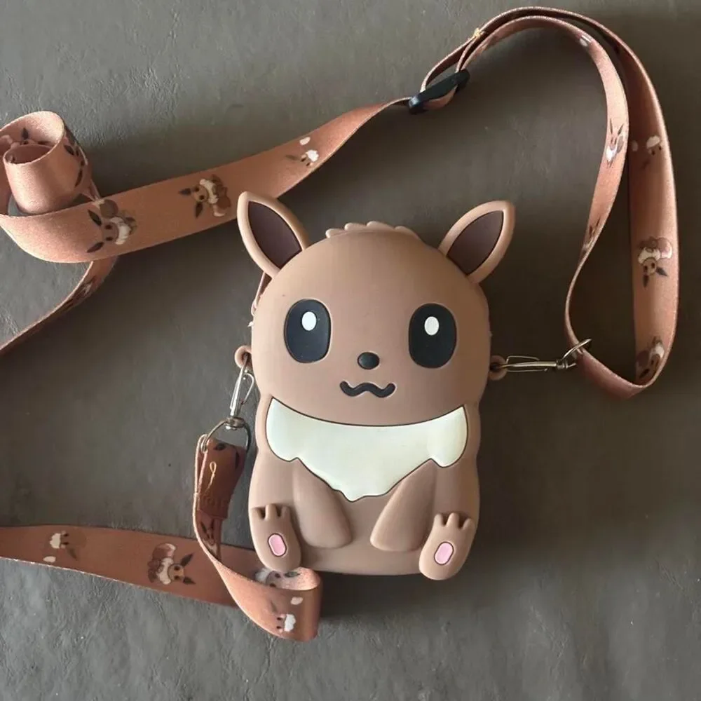 Pokemon Eevee silicone coin purse with adjustable strap